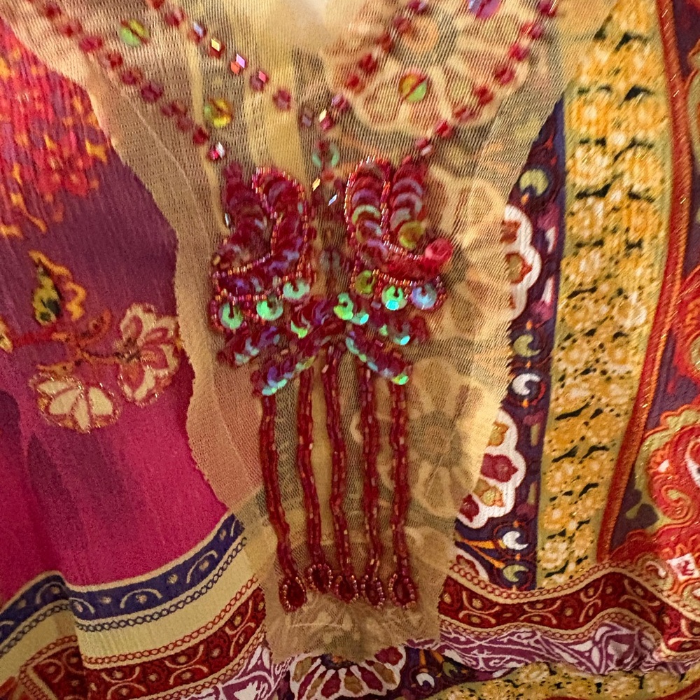 Unique Spectrum Vibrant Patchwork Blouse - image 5